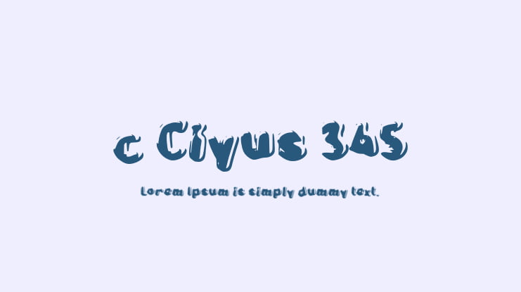 c Ciyus 345 Font
