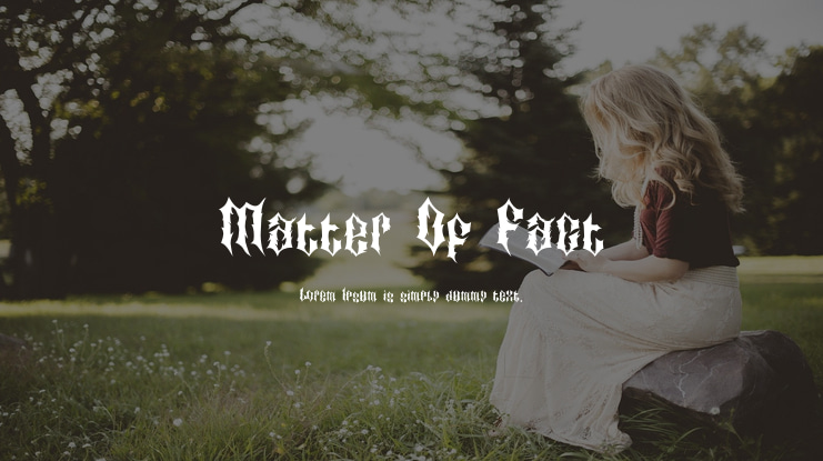 Matter Of Fact Font Family