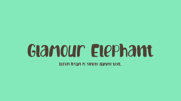 Glamour Elephant Font