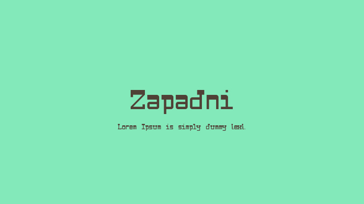 Zapadni Font Family