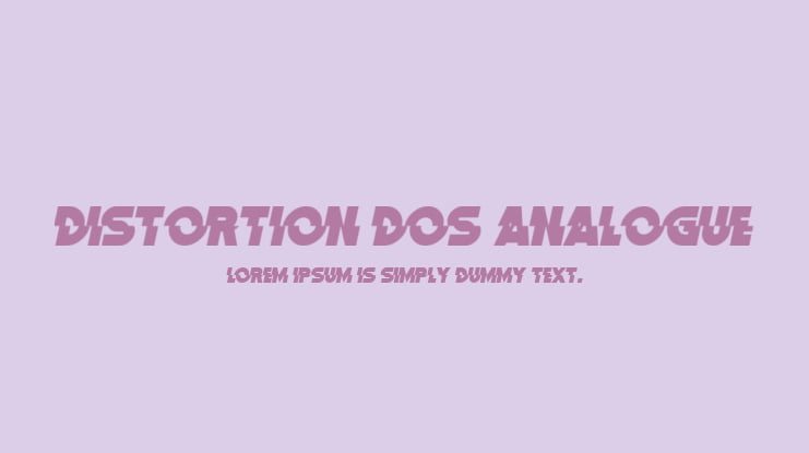Distortion Dos Analogue Font