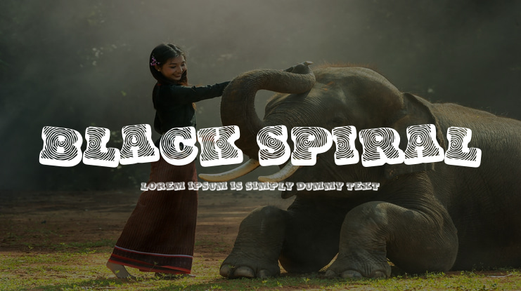 Black spiral Font