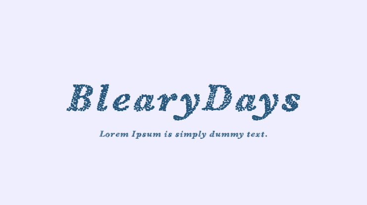 BlearyDays Font