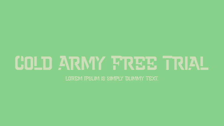 Cold Army Free Trial Font