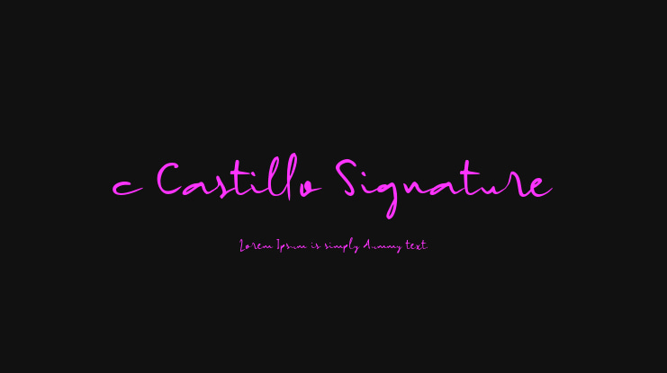 c Castillo Signature Font Family