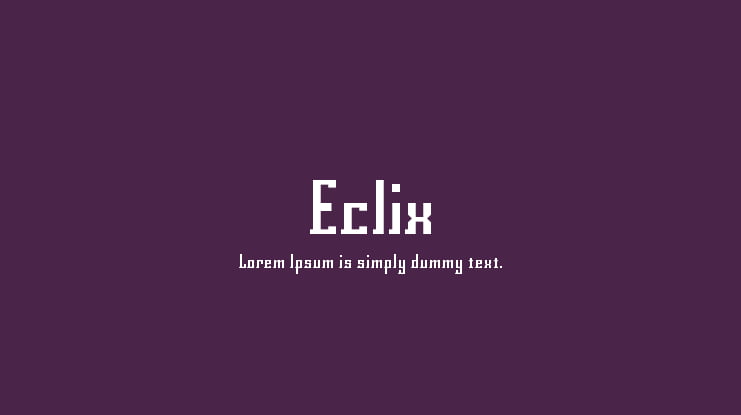 Eclix Font