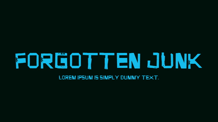 Forgotten Junk Font