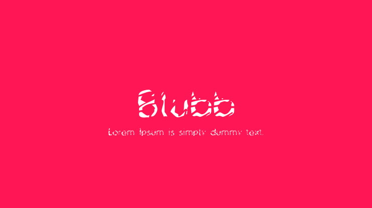 Blubb Font
