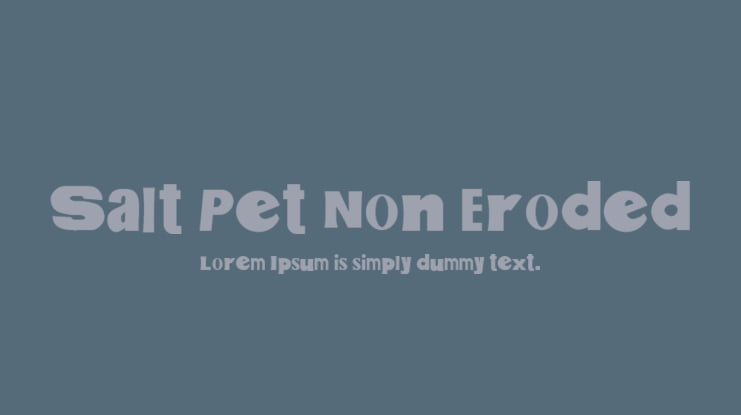 Salt Pet Non Eroded Font