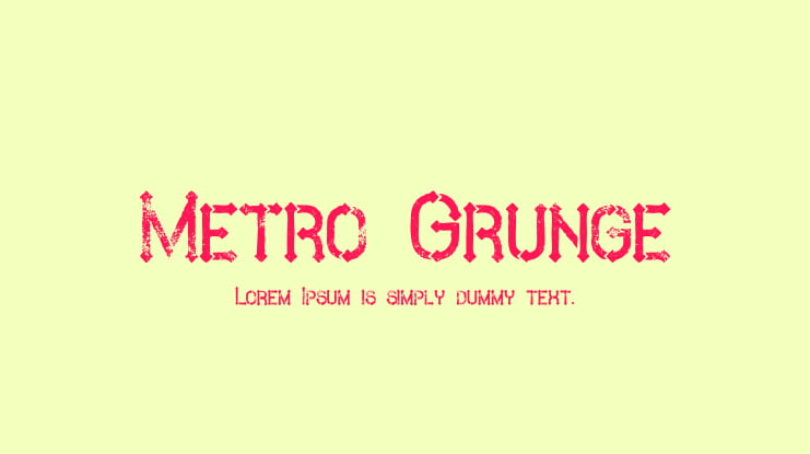 Metro Grunge Font