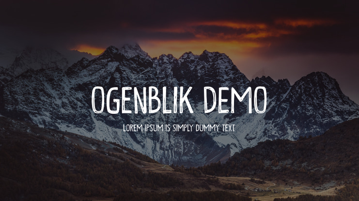 Ogenblik DEMO Font