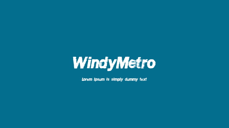WindyMetro Font