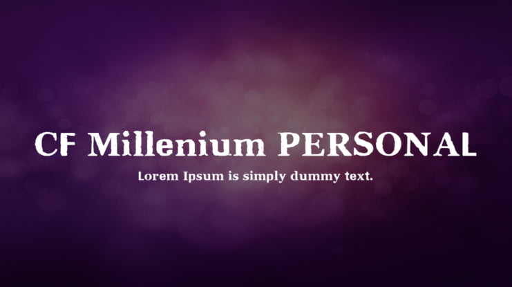 CF Millenium PERSONAL Font