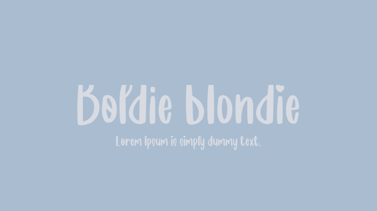 Boldie Blondie Font Family