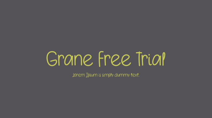 Grane Free Trial Font