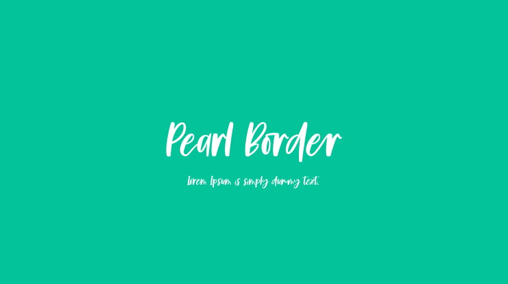 Pearl Border Font