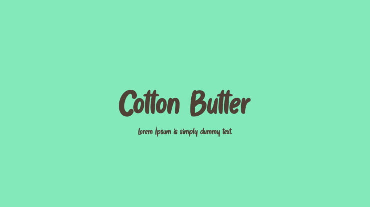 Cotton Butter Font