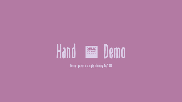 Hand  - Demo Font