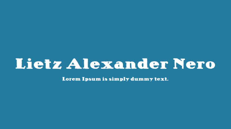 Lietz Alexander Nero Font