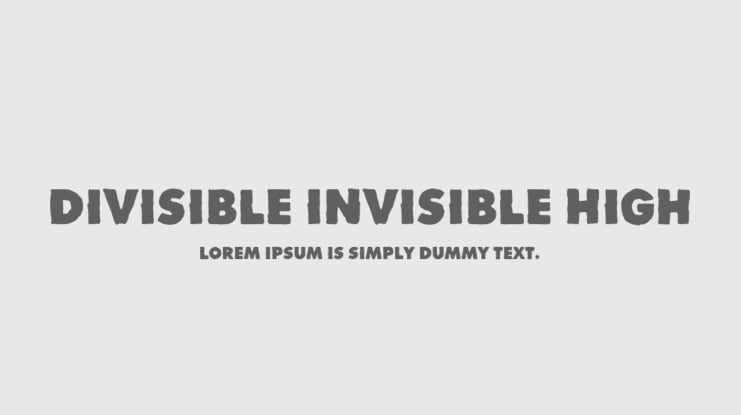 Divisible Invisible High Font Family