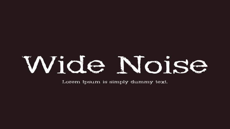 Wide Noise Font