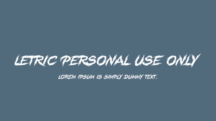 Letric PERSONAL USE ONLY Font