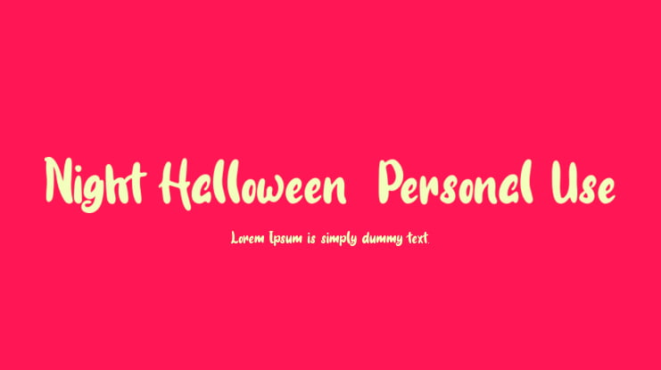 Night Halloween-Personal Use Font