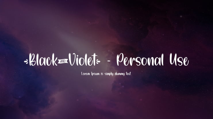 Black and Violet - Personal Use Font