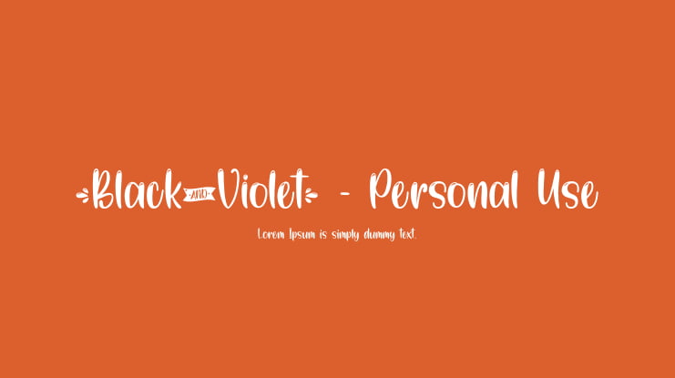 Black and Violet - Personal Use Font