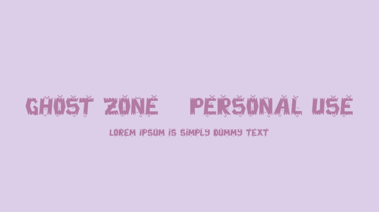 Ghost Zone - Personal Use Font