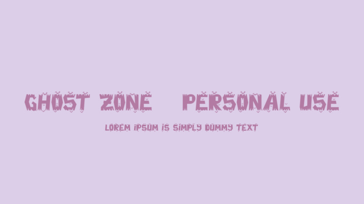 Ghost Zone - Personal Use Font
