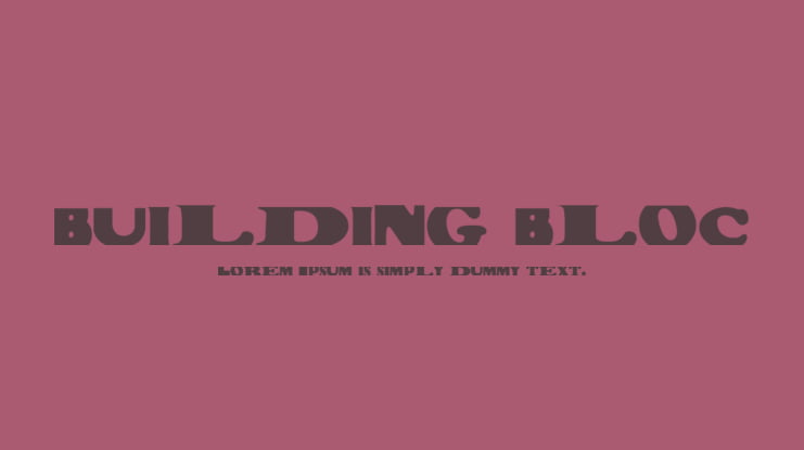 Building Bloc Font