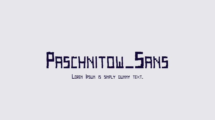 Paschnitow_Sans Font