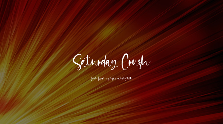 Saturday Crush Font