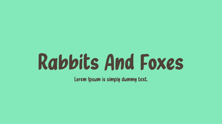 Rabbits And Foxes Font