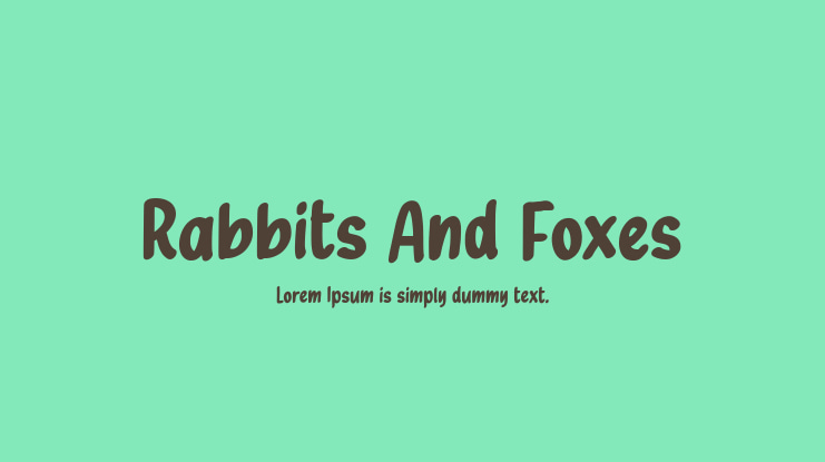 Rabbits And Foxes Font