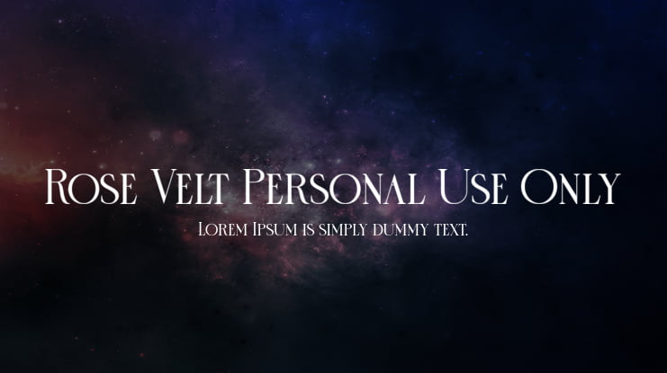 Rose Velt Personal Use Only Font