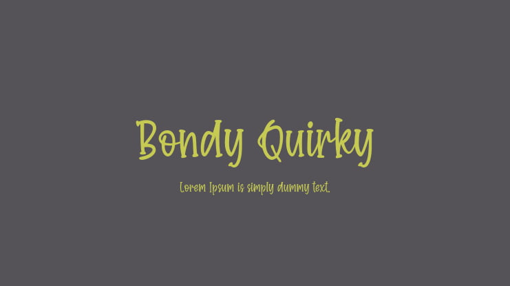 Bondy Quirky Font