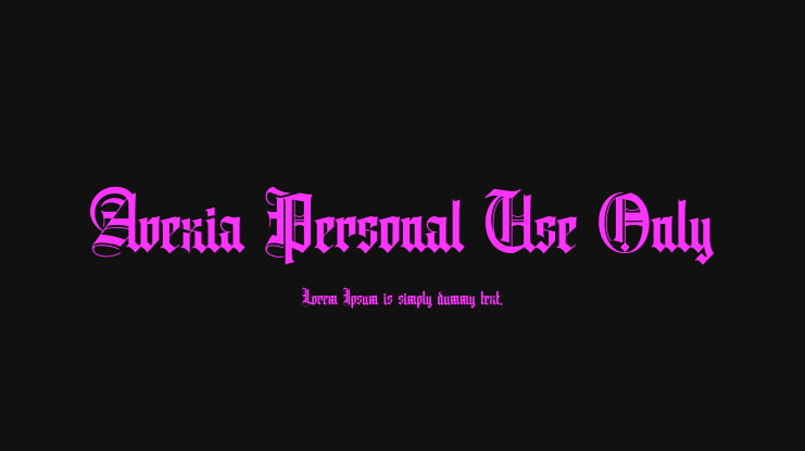 Avexia Personal Use Only Font