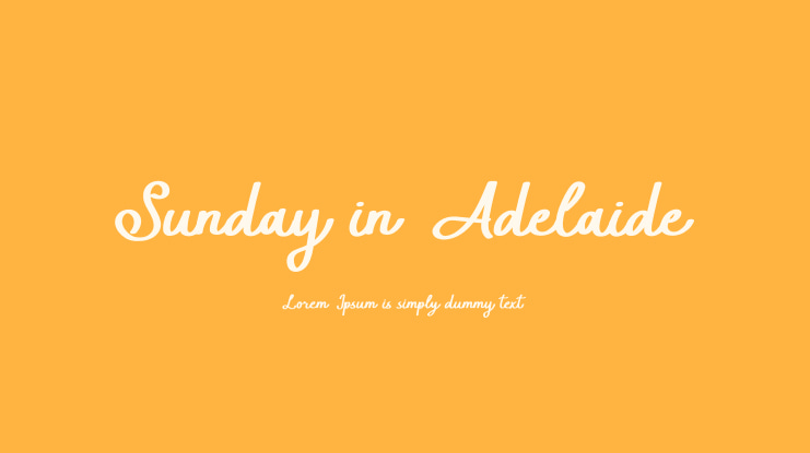 Sunday in Adelaide Font