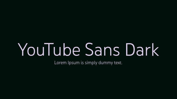 YouTube Sans Dark Font Family