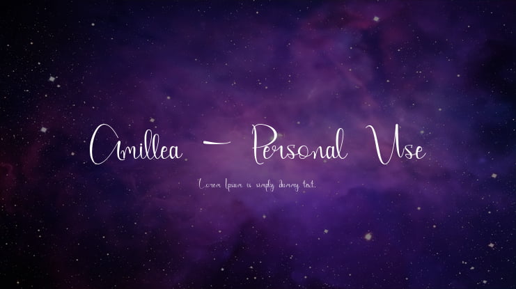 Amillea - Personal Use Font