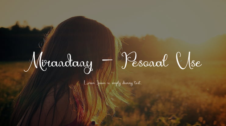 Mirandany - Pesonal Use Font