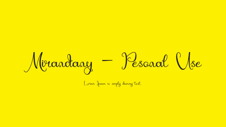 Mirandany - Pesonal Use Font