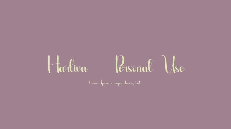Harliva - Personal Use Font