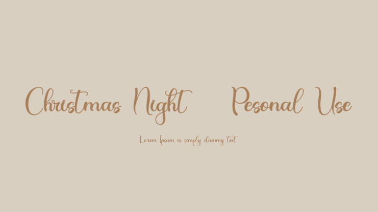 Christmas Night - Pesonal Use Font