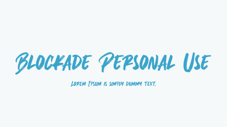 Blockade Personal Use Font