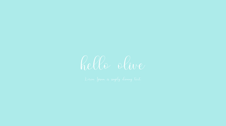 hello olive Font