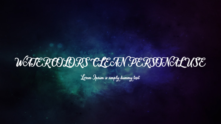 WATERCOLORS CLEAN PERSONAL USE Font Family