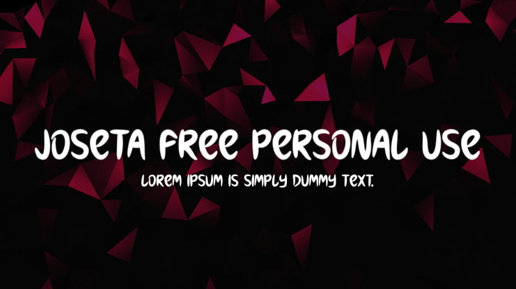 Joseta Free Personal Use Font